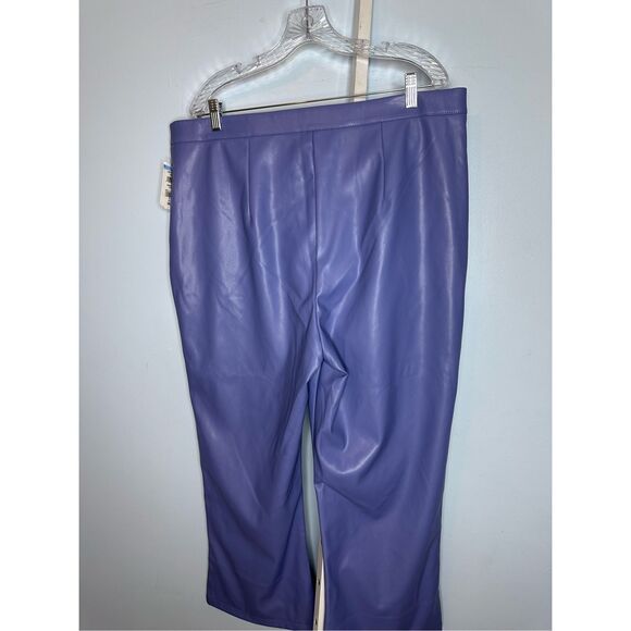 ASOS Curve New with tag leather look kickflare pants in lilac plus size 16 - Picture 4 of 7